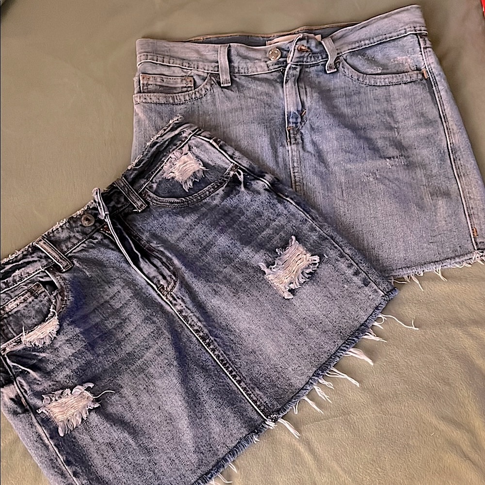 2 Denim Mini Skirts